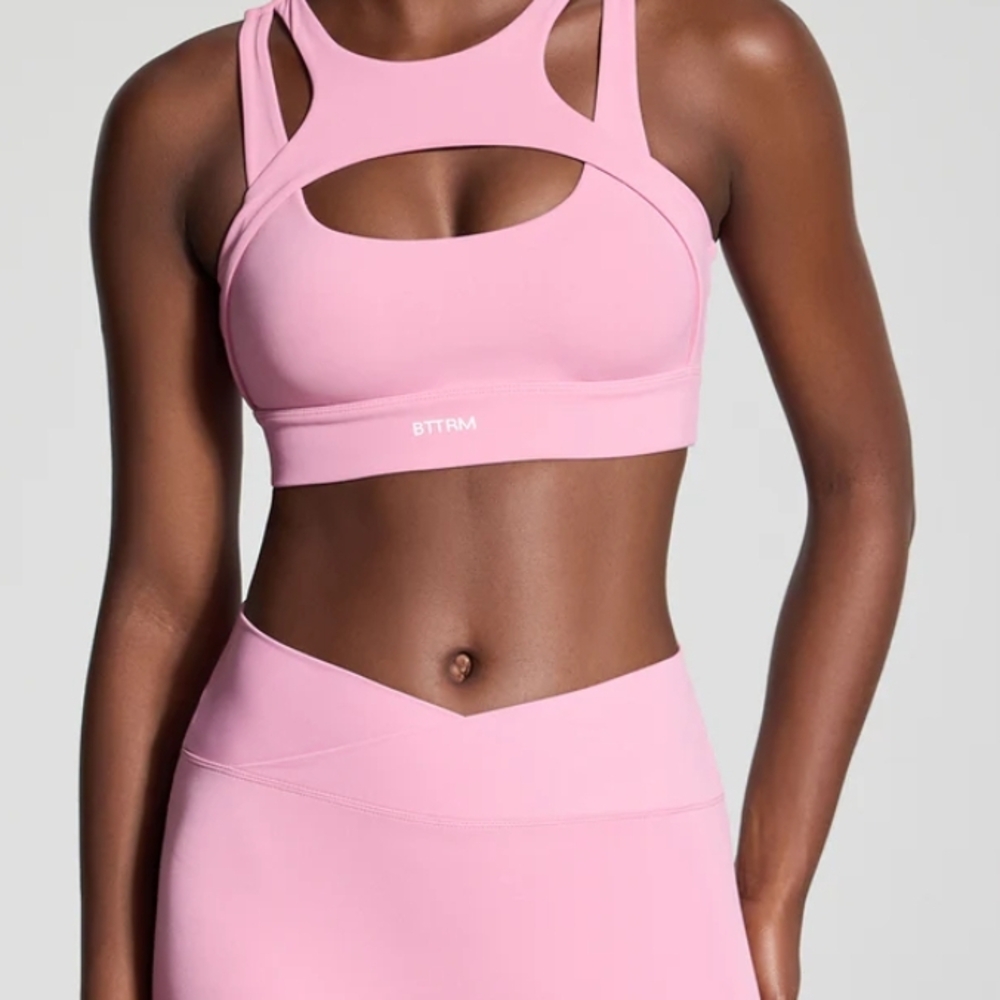 Pink Cutout Sports Bra